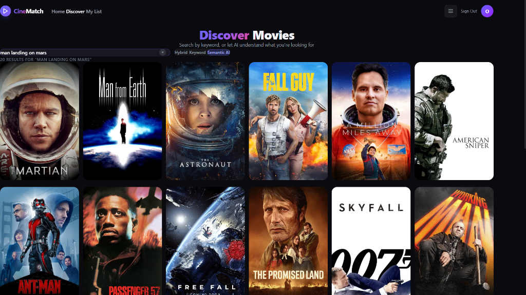 CineMatch AI – Semantic AI Search & Movie Discovery