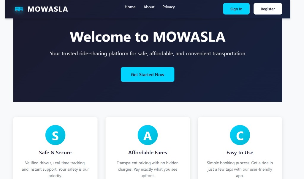 Mowasla – Home Landing Page