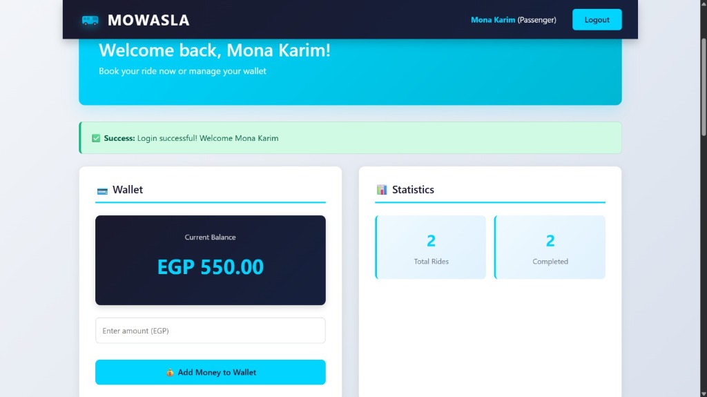 Mowasla – Driver Dashboard & Earnings